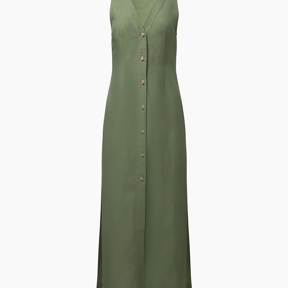 Onia Air Linen Button Down Dress, M